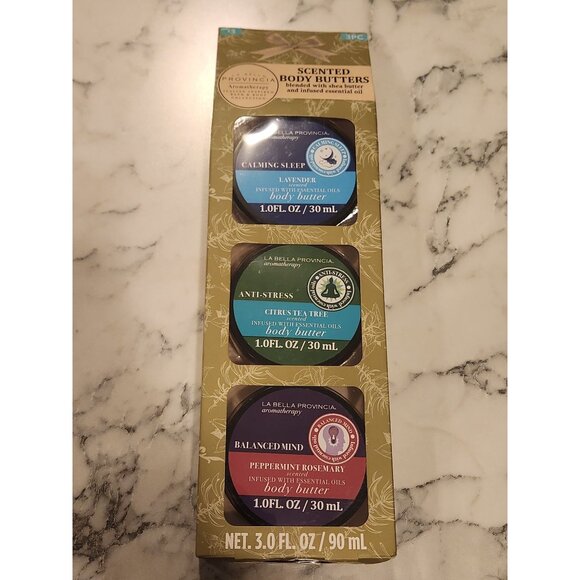 La Bella Provincia Scented Body Butter Trio Lavender Citrus Tea Tree Peppermint - Picture 3 of 3